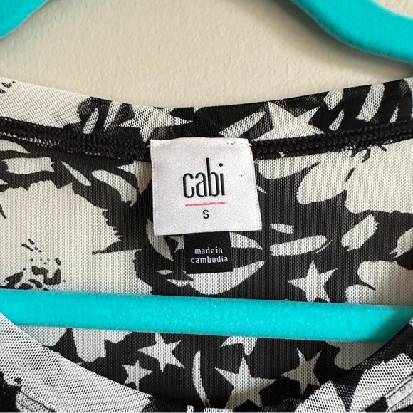 Cabi Floral Black and White Mesh Tank S - Picture 2 of 9
